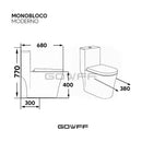 Vaso Sanitário Monobloco Rubi Completo Caixa Acoplada