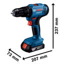 Furadeira e Parafusadeira de Impacto Bosch GSB 183-LI a Bateria 18V 1/2" com Carregador e Maleta