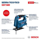 Serra Tico-Tico Bosch GST 680 500W 127V (110V) com 1 Lâmina e Acessórios