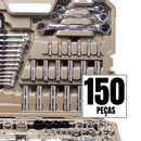 Jogo de Ferramentas Profissionais com 150 Peças e Maleta FORTGPRO-FG8925