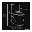 Vaso Sanitario Monobloco Cerâmica Grande Privada Caixa Acoplada Branco Saída Vertical Oslo
