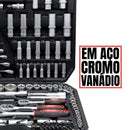 Jogo de Ferramentas Encaixe 1/2Pol. 3/8Pol. 1/4Pol. com 216 Peças e Maleta MTX-1353055