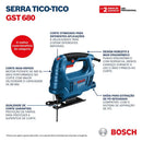 Serra Tico-Tico GST 680 500W 220V com Lâmina de Corte BOSCH-06015B40