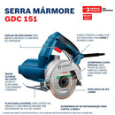 Serra Mármore GDC 151 Titan 1500W 220V com Kit Refrigeração Disco e Maleta BOSCH-06015487D2-000