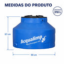 Caixa De Água 310L Polietileno Água Protegida Tampa Rosca Azul