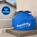 Caixa De Água 310L Polietileno Água Protegida Tampa Rosca Azul