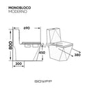Vaso Sanitário Monobloco Completo Diamante - Caixa Acoplada