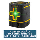 Nível Laser Recarregável 20m 2 Linhas Verde Nlr 020 Vonder