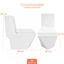 Vaso Sanitário Monobloco Milão Branco Caixa Acoplada Dual Flush 3/6L Vortex com Assento Soft Close Stillus Home
