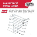 Jogo de Chaves Estrelas MM com 12 Peças MAYLE CRESCENT-101402MY