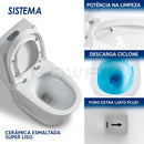 Vaso Sanitário Monobloco Turquesa Completo Caixa Acoplada